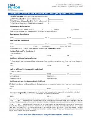 COVERDELL ESA APPLICATION