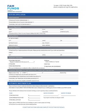 ROTH IRA APPLICATION