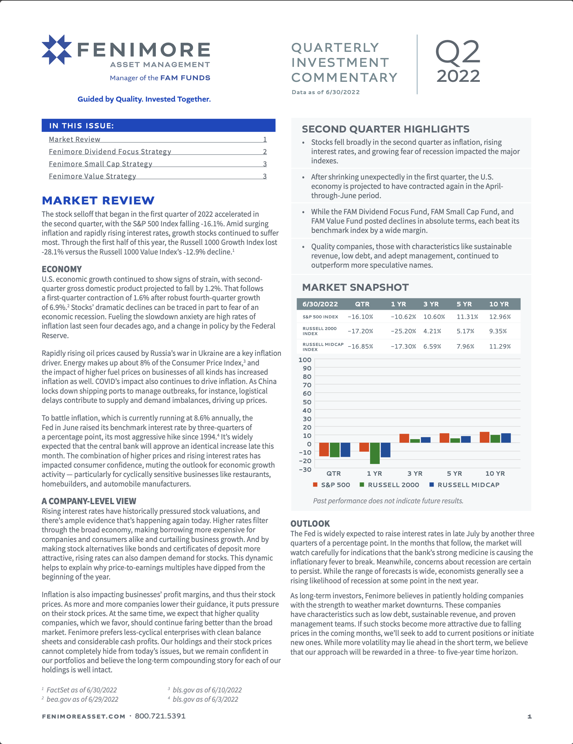 Fenimore Quarterly Investment Commentary Q2 2022
