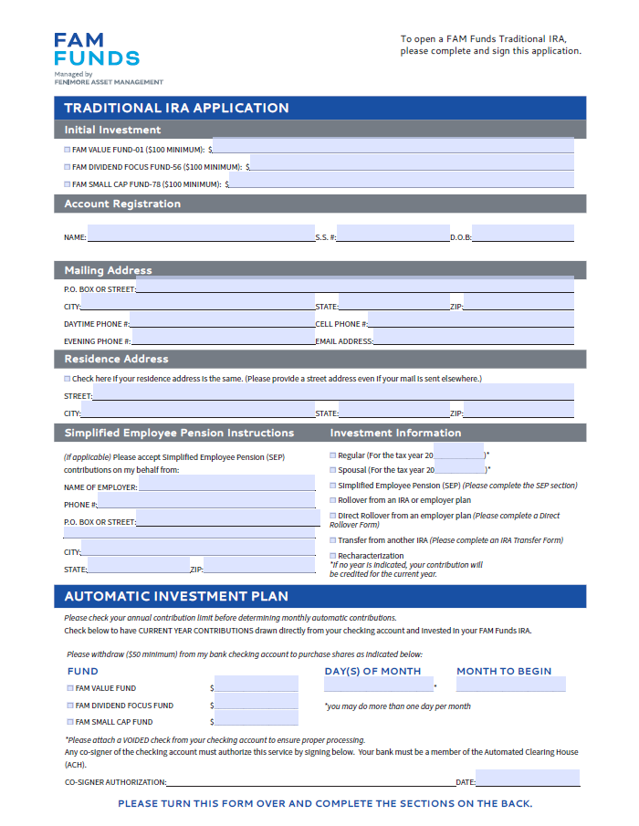 Traditional IRA Application